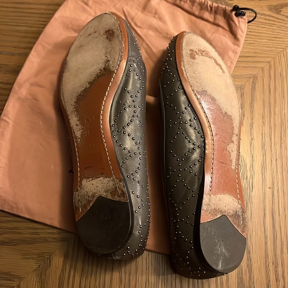 Alaia Ballet Flats Size 39 Grey Silver Studs - Picture 6 of 9
